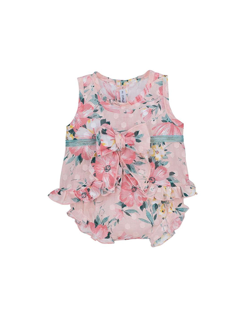 Girls Floral Print Dress & Bloomer Set 17622