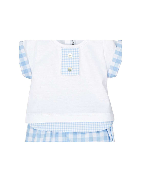 Boy White & Blue Shorts Set 17707