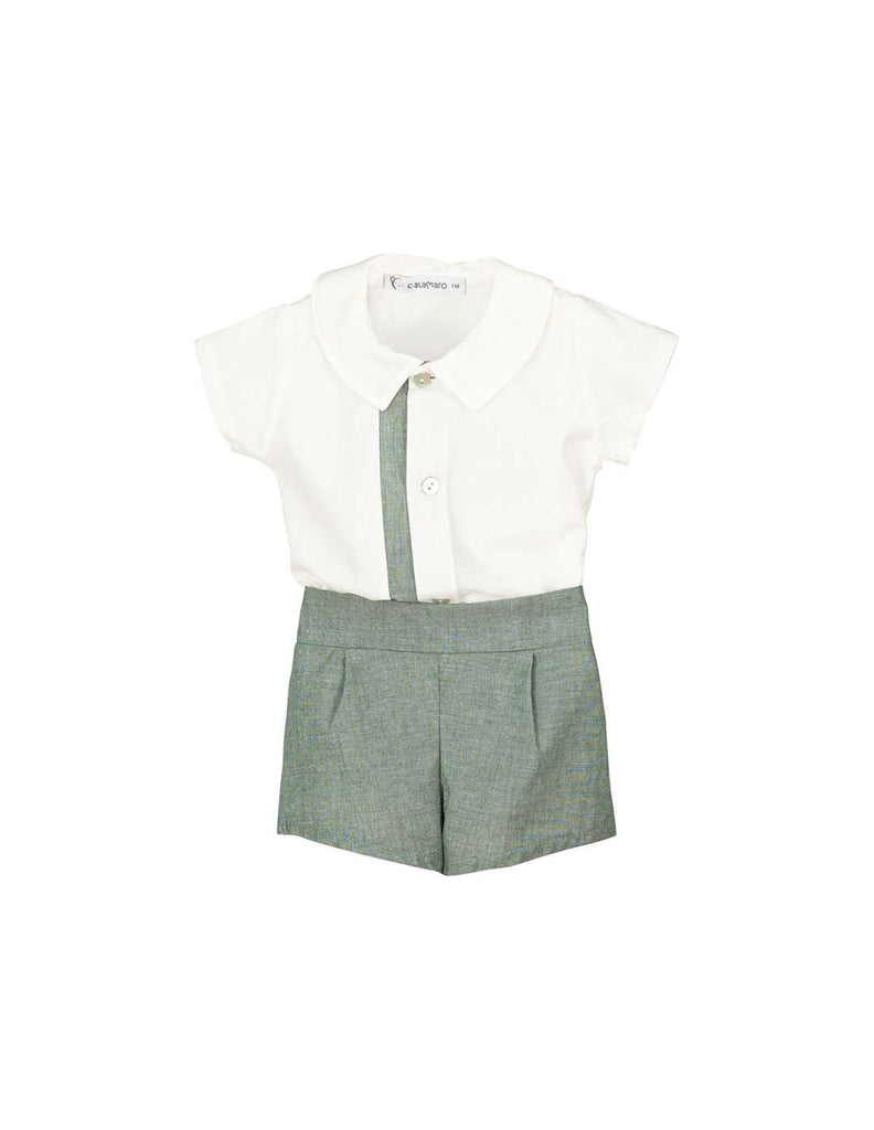 Baby Boy Top and Green Shorts Set 17739