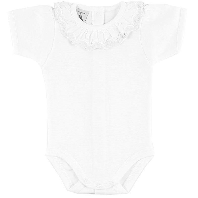 White Frill Collar Shirt Bodysuit 1198