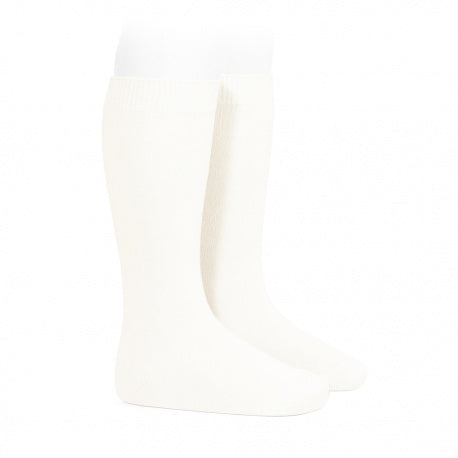 Plain stitch basic knee high socks CREAM 20192202