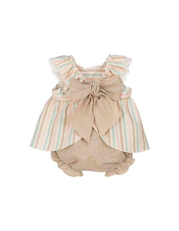 Vintage Pinstripe Frill Top & Bloomers 22032