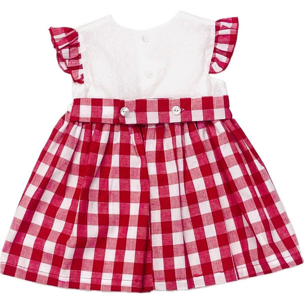 Girl Red & White Bow Dress 24513