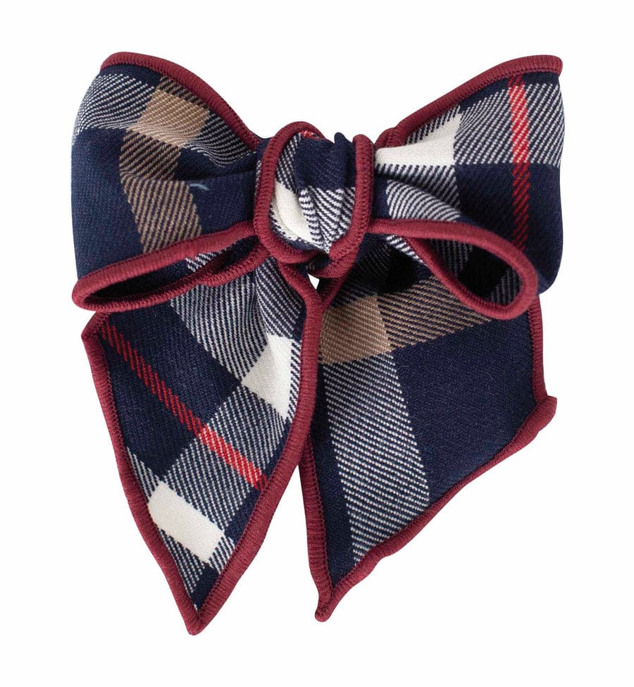 Navy Tartan Hair Bow 77026