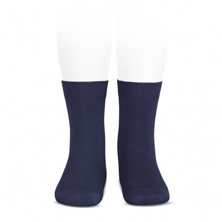 Plain stitch basic short socks NAVY BLUE 20194480