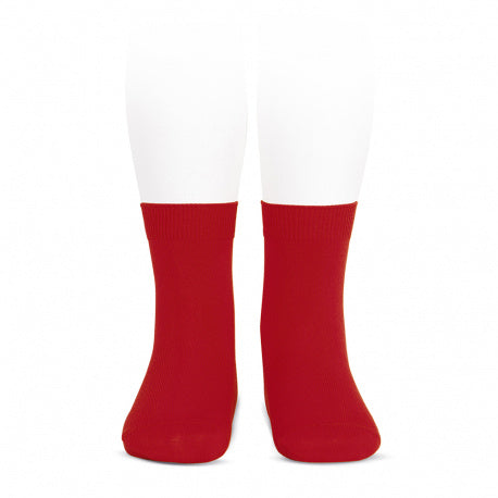 Plain stitch basic short socks RED 20194550