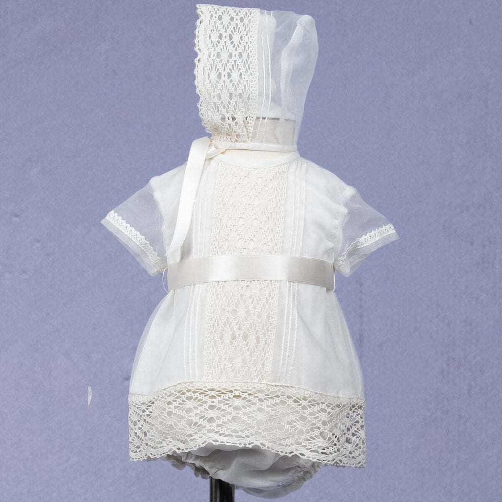 Christening Dress With Bloomer And Bonnet 81372