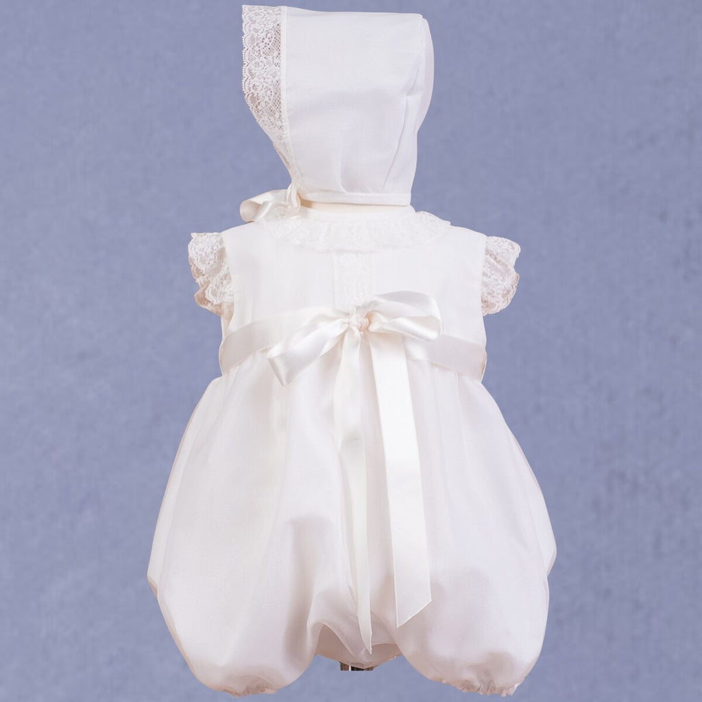 Christening Romper With Cap 83938