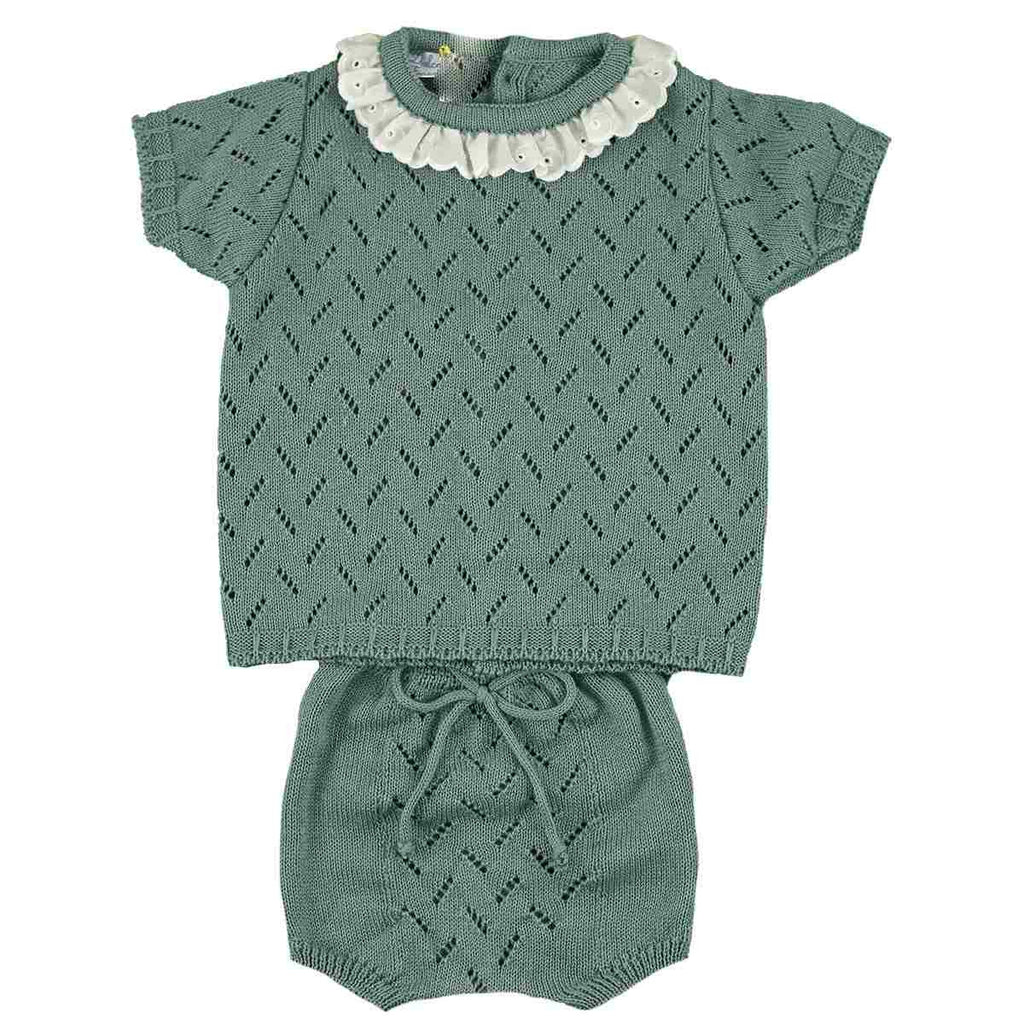 KNITTED BLOUSE WITH LACE AND NAPPY COVER JADE DF24008