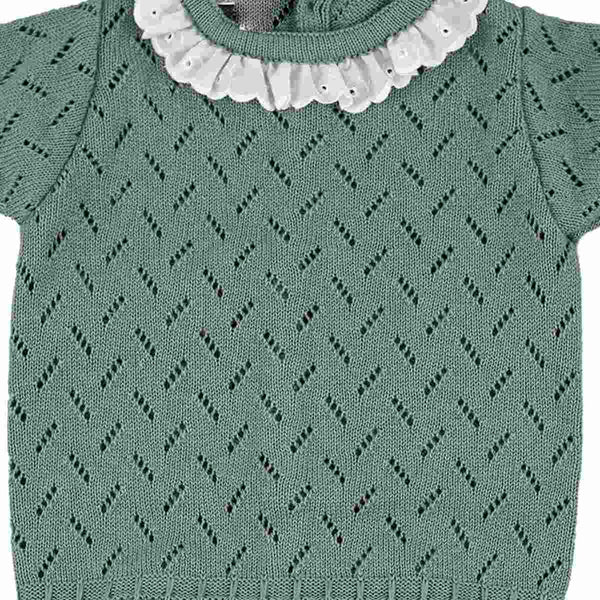 KNITTED BLOUSE WITH LACE AND NAPPY COVER JADE DF24008