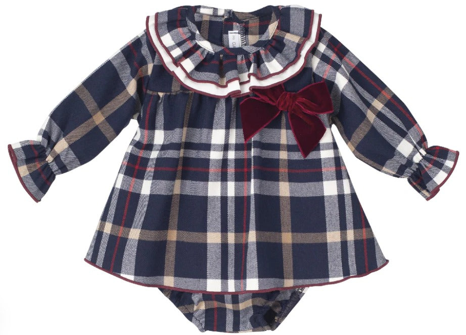 "Mia" Navy Tartan Dress 22048