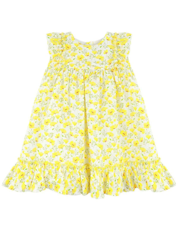 GIRLS DRESS WITH YELLOW POPPIES 24568