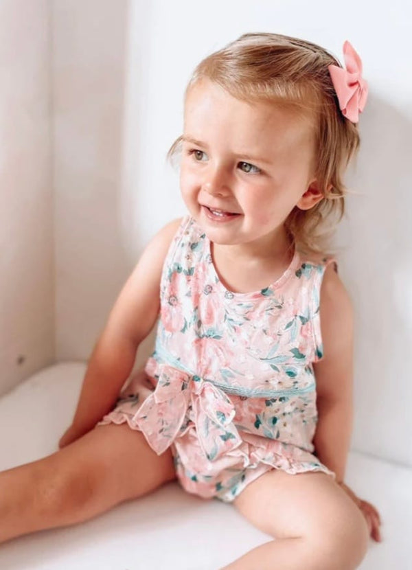 Girls Floral Print Dress & Bloomer Set 17622