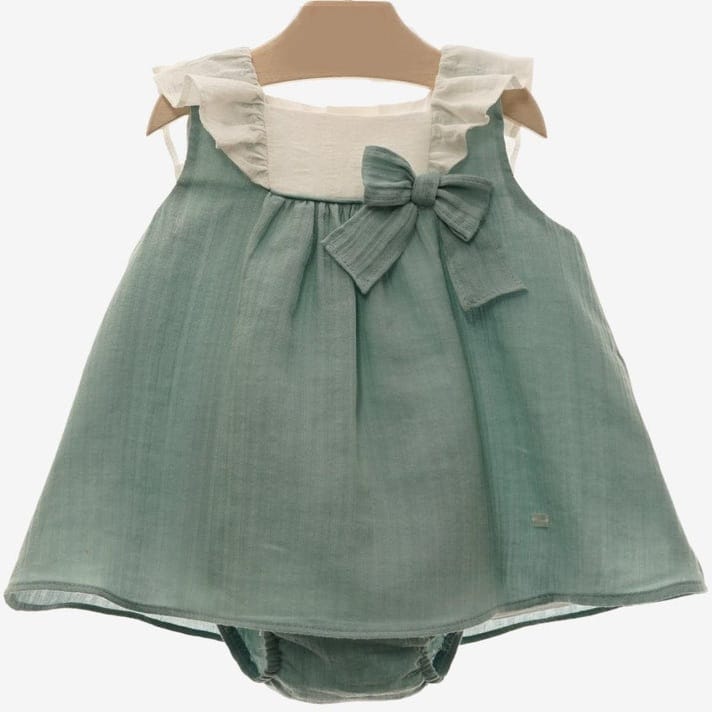 Green Dress With Bow And Bloomer 0373