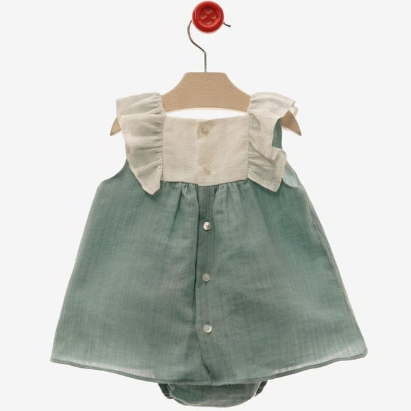 Green Dress With Bow And Bloomer 0373