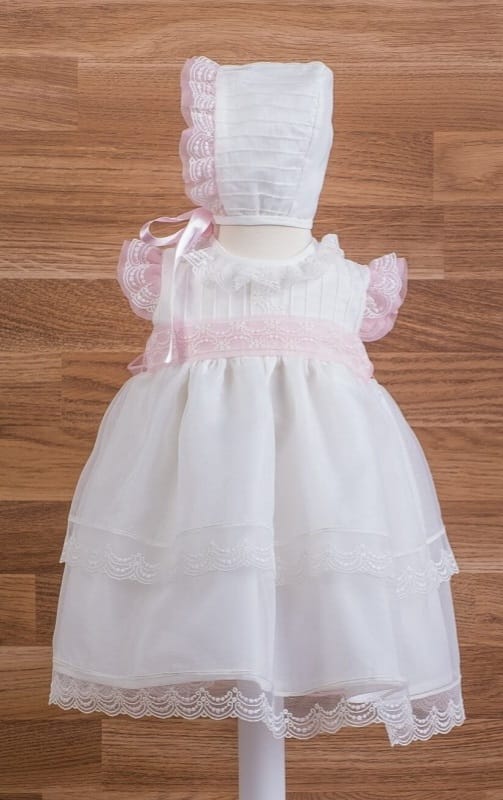 Baby Girl Crystal Dress And Nappy Cover With Bonnet 913879