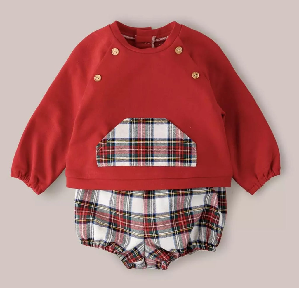 Red Tartan Two Piece Set 1033