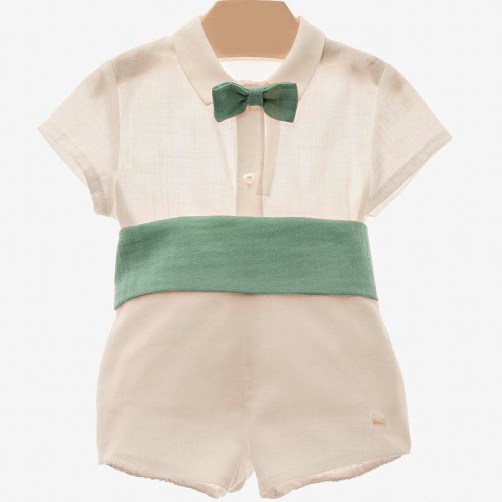 Polo With Bow Tie And Pants Waistband Green 0275