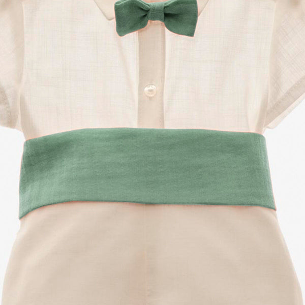 Polo With Bow Tie And Pants Waistband Green 0275