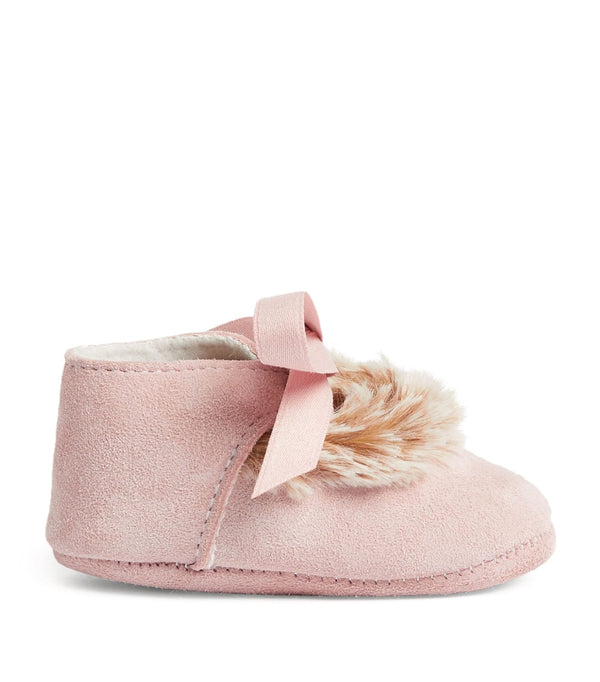 GIRLS FUR SHOES WITH BOW 7595