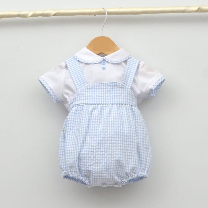 Blue And White Dungaree Set 23227