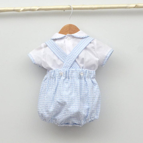 Blue And White Dungaree Set 23227