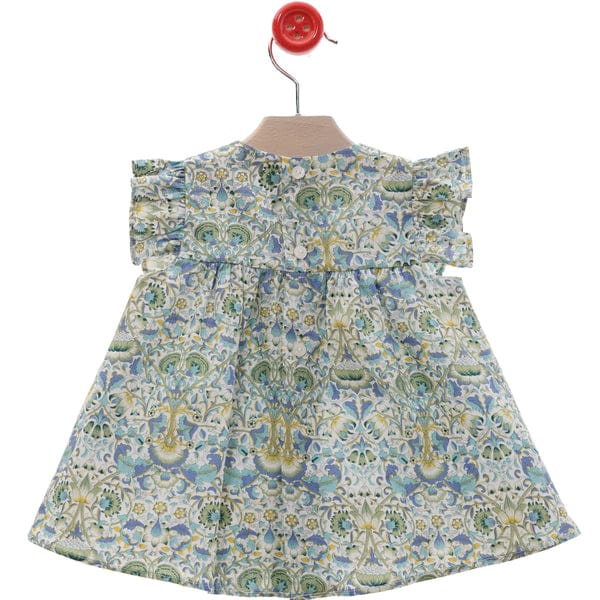 BABY GIRLS GREEN FLORAL PRINT SHORT DRESS 0370