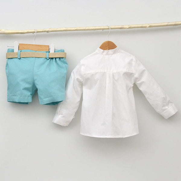 BOYS  SHIRT WITH SHORT PANTS SET 24325