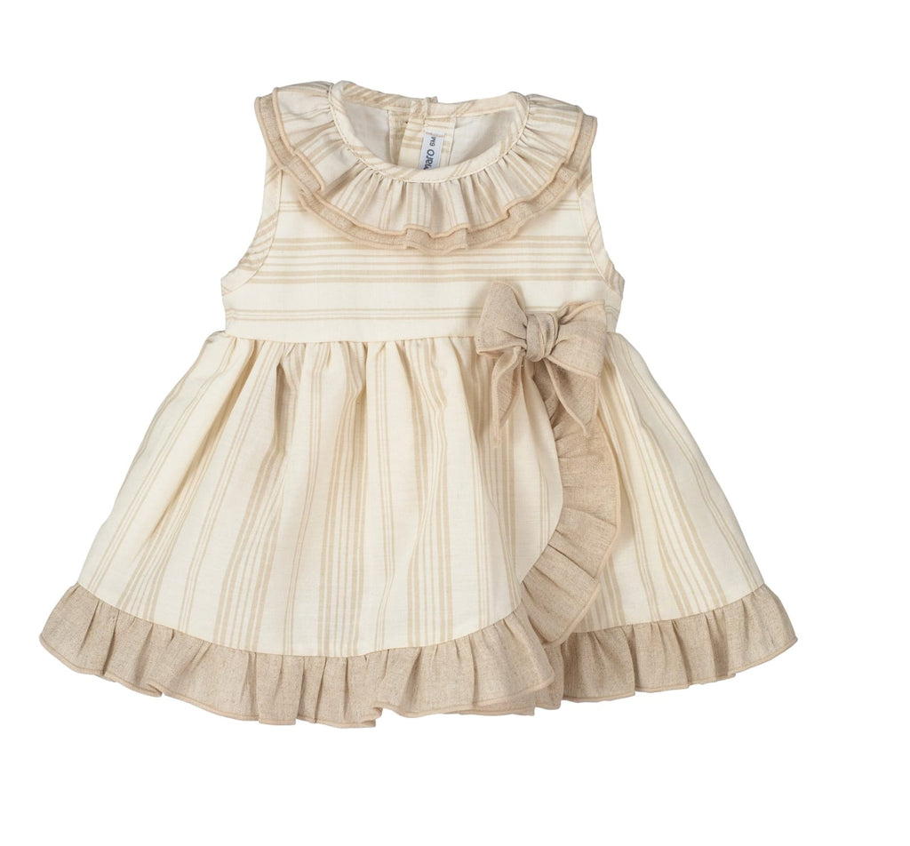 Sand Stripe Ruffle Dress 21264