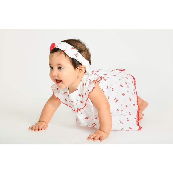 Chics Printed Dress With Bloomer And Headband 23129