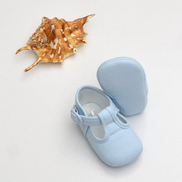 PIQUE SOFT SOLE CLOTH BABY SHOES LIGHT BLUE 7141