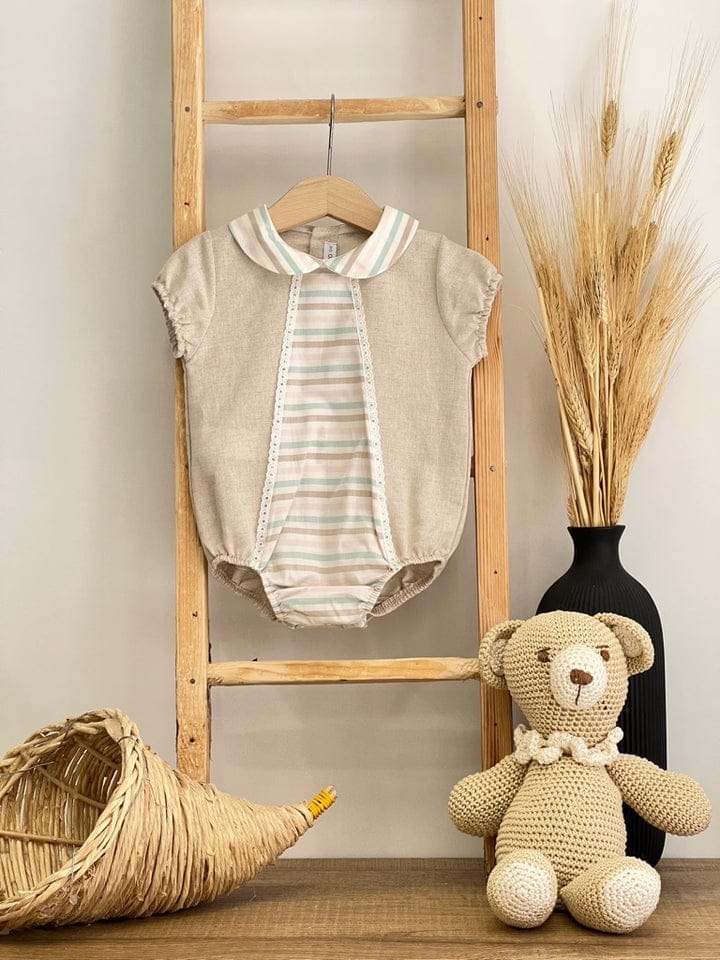 Linen Striped Romper 32405