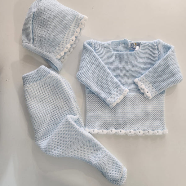 Luxury Light Blue Knitted Set DF23024