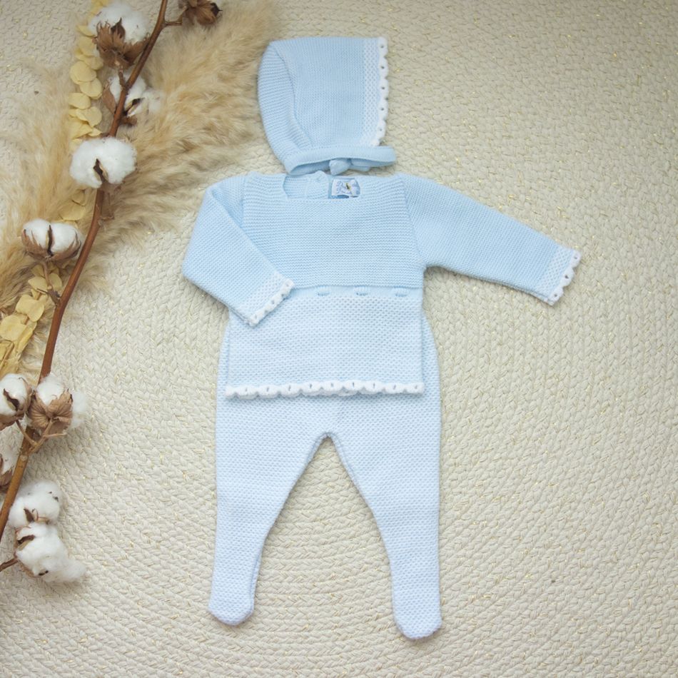 Luxury Light Blue Knitted Set DF23024