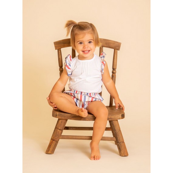 Baby striped blouse and bloomer set 17600